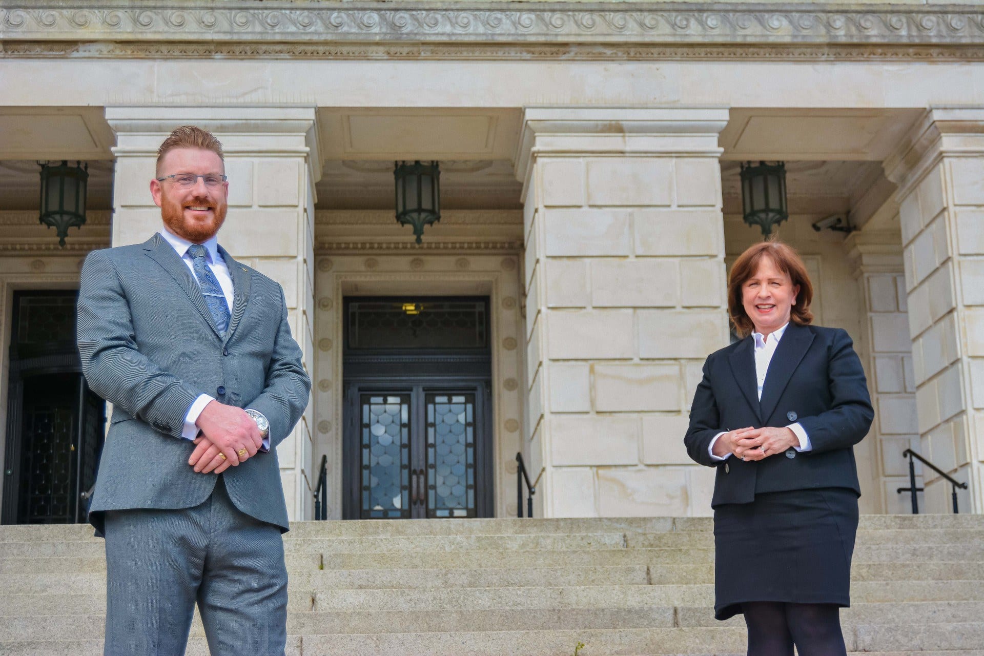 PAC Group Darren Leslie with Economy Minister Diane Dodds Queens Award for Innovation